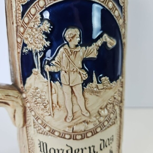 10.5” Vintage Gerz Gerzit 22oz Beer Stein Made In Germany Hand Painted Crafted - Picture 5 of 10